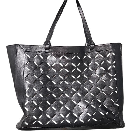 KATE SPADE Laser Cut Leather Large Tote Bag In Black. - Picture 2 of 12